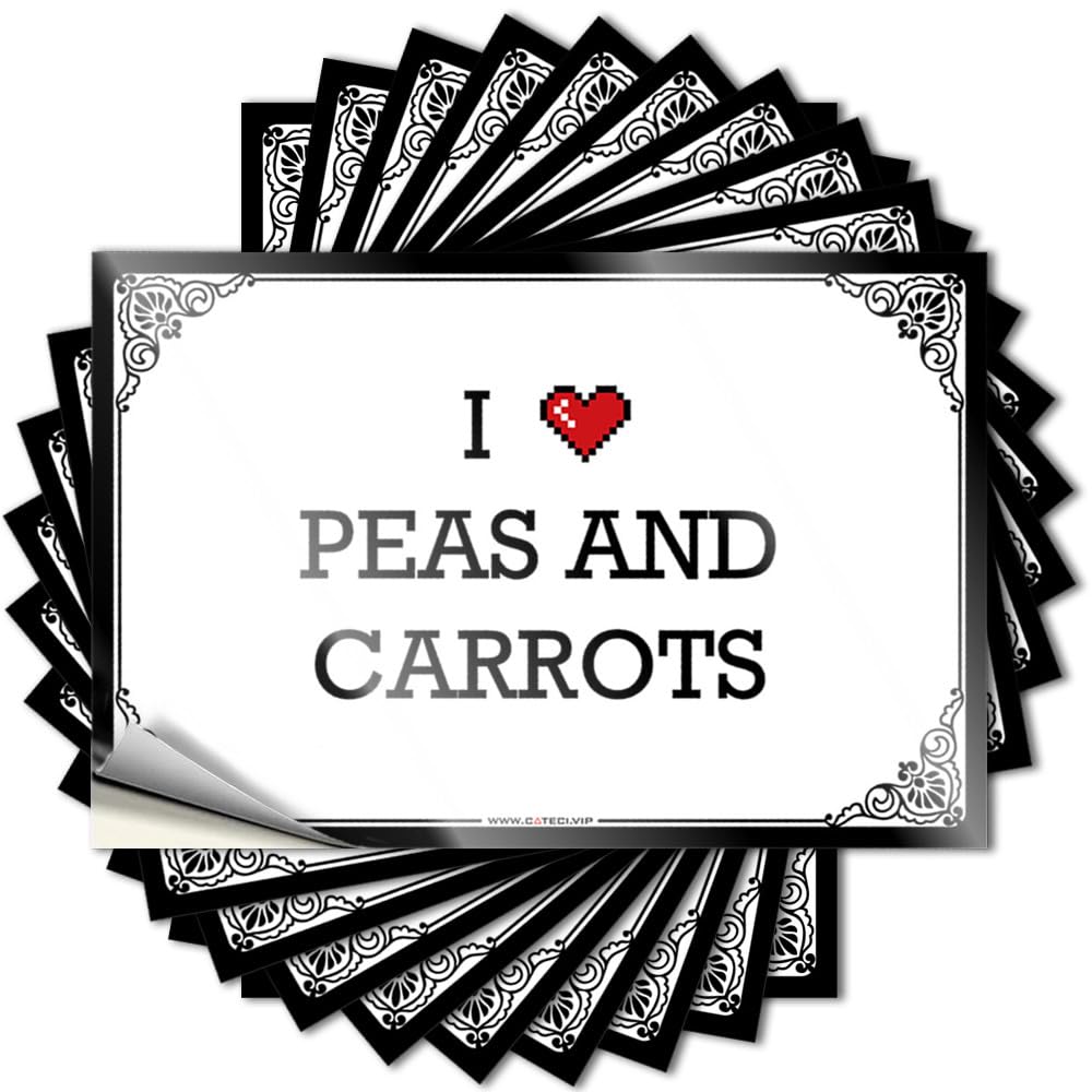 Decal Bumper Plastic I Love Peas and Carrots for Darts - Backyard Bar Decor Easy Peel Removable(6X9CM)