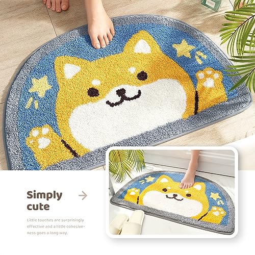 Cute Bathroom Rug Bath Mat 17.7" x 29.5" Non-Slip Soft Shower Rug Plush Microfiber Cute Bath Rug Water Absorbent Thick Shaggy Floor Mats - Image 3