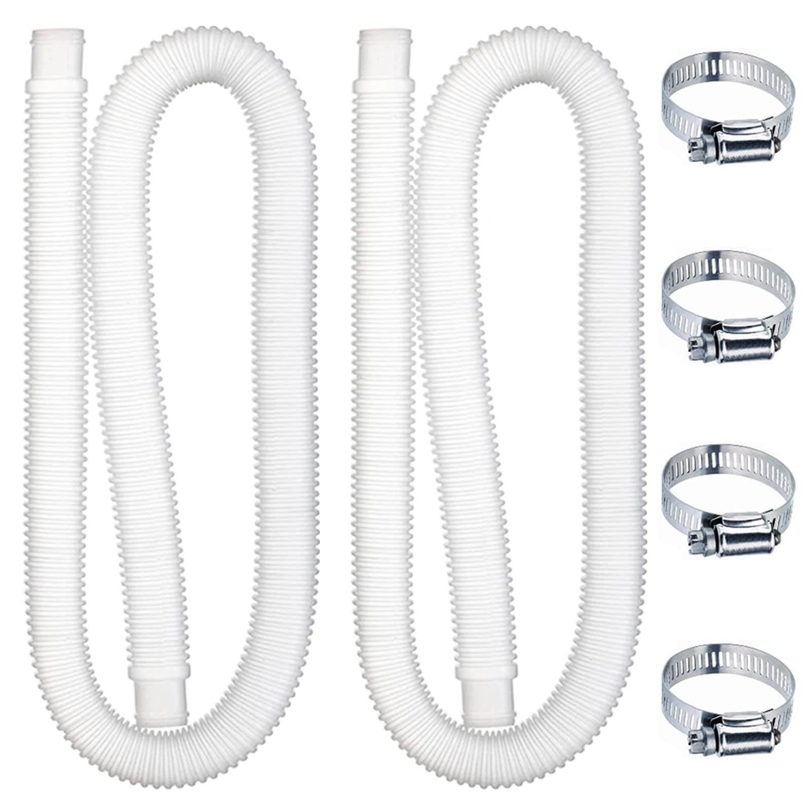 2 Piezas Manguera Piscina 32mm, 1,5m de Largo, con 4 Abrazaderas Metal
