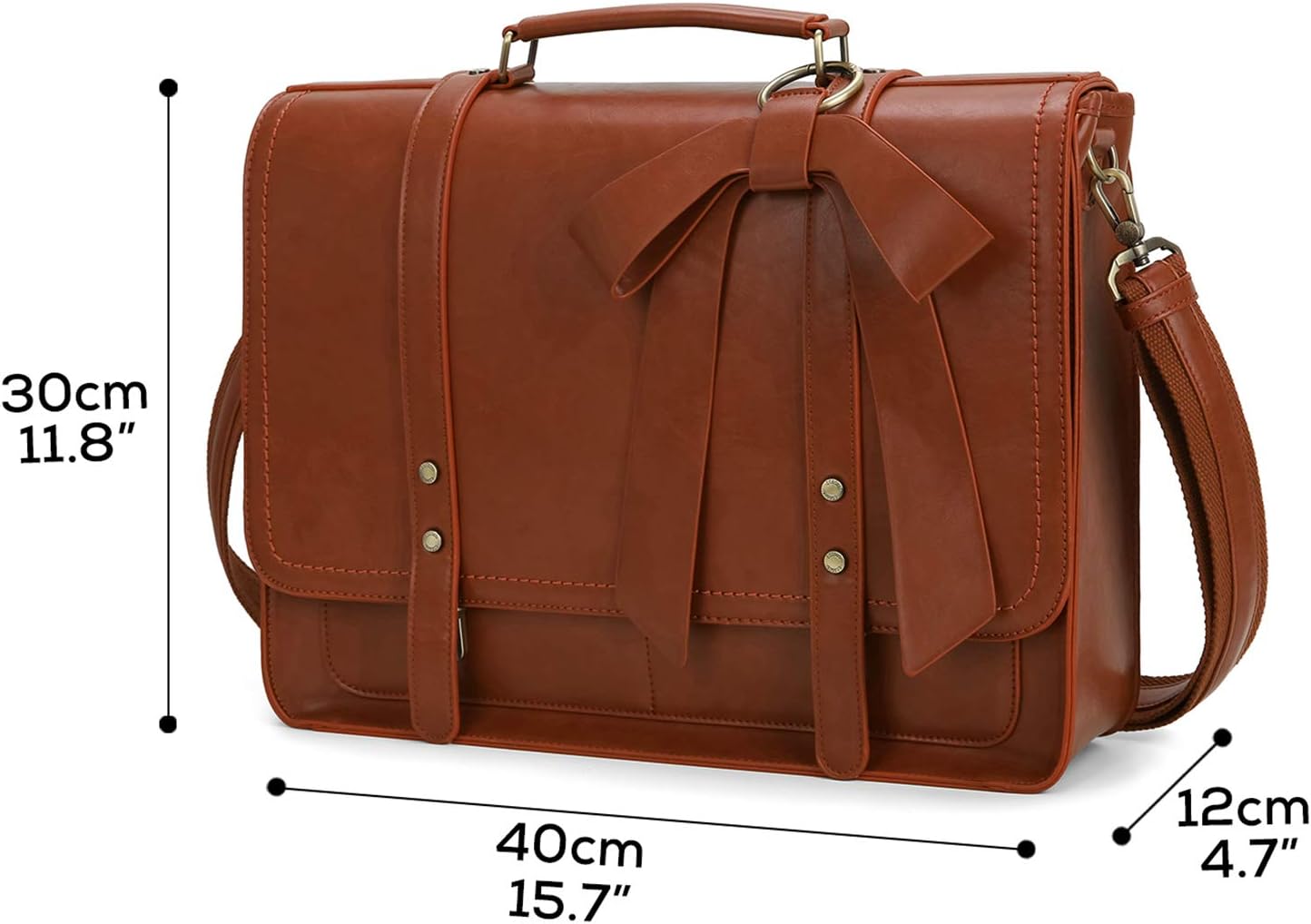 ECOSUSI Women Briefcase PU Leather Laptop Bag Large Shoulder College Satchel Bagfit 15.6" Laptop - Image 6
