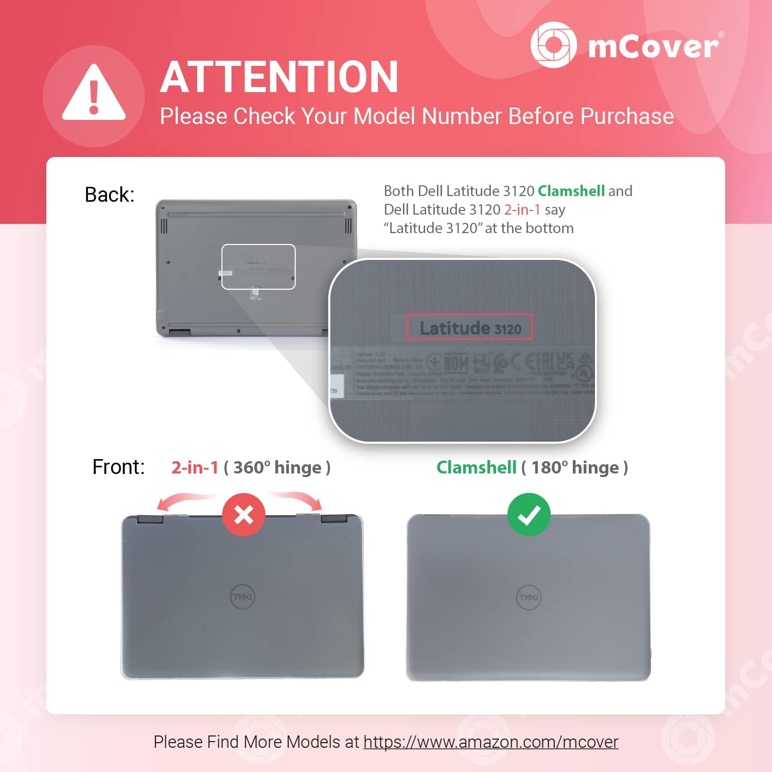 mCover Case Compatible for 2021～2022 11.6" Dell Latitude 3120 Clamshell Windows Notebook Computer Only (NOT Fitting Any Other Dell Models) - Clear