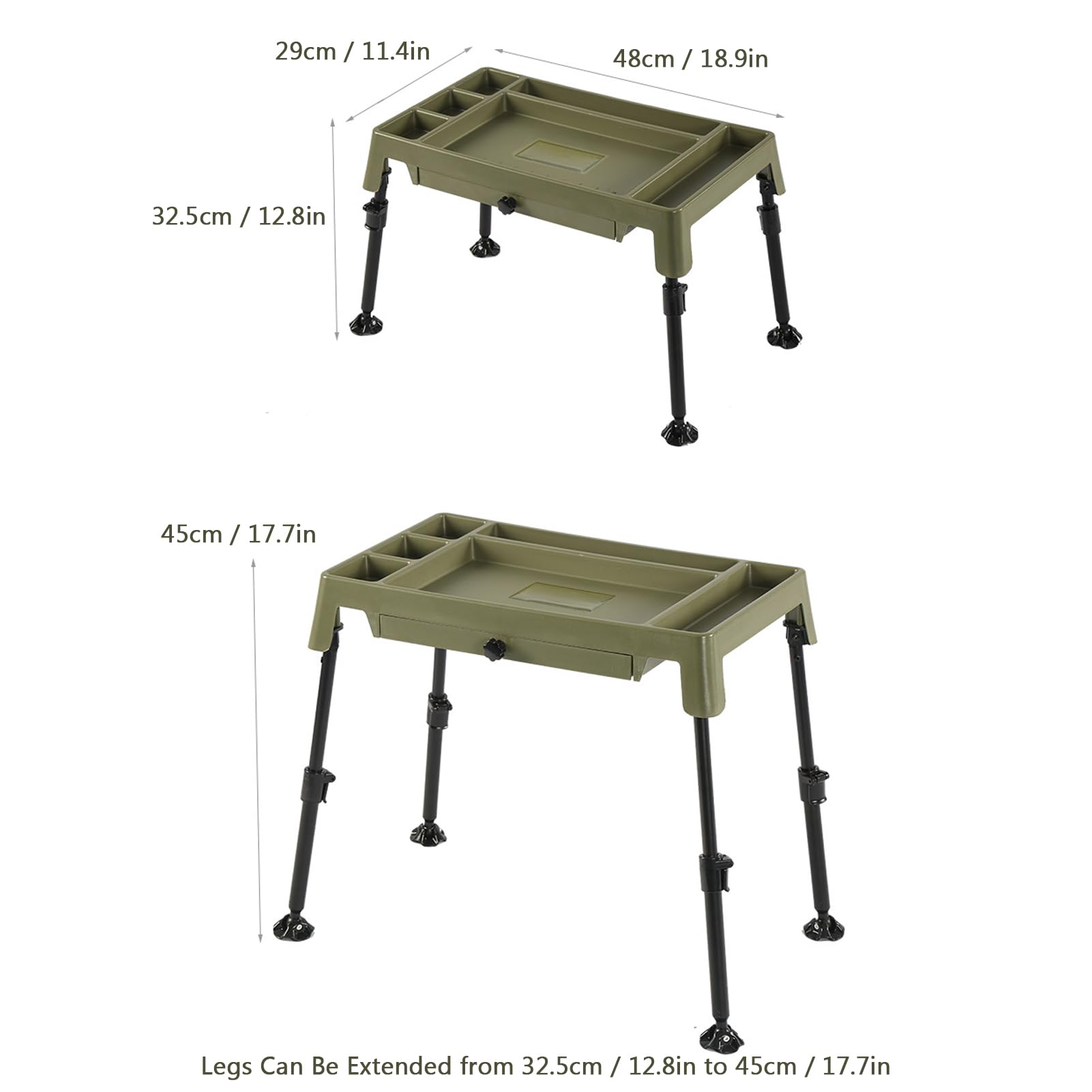 Mingzhe Folding Camping Table with Double Layer Design Height Adjustable