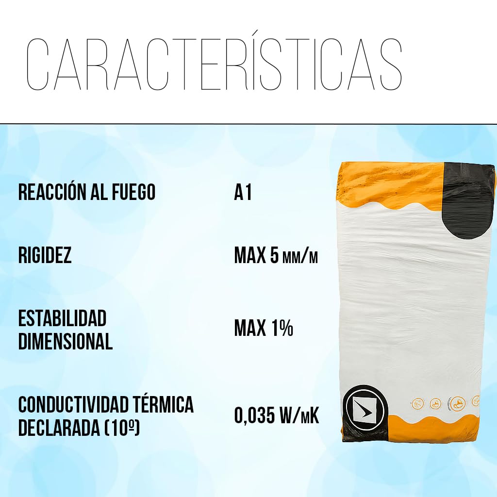 Lana de Roca Aislante Térmico y Acústico – 10 Planchas 120x60x4 cm (7,2 m²) | Alta Densidad | Resistente al Fuego | Aislamiento para Paredes, Techos, Suelos y Fachadas