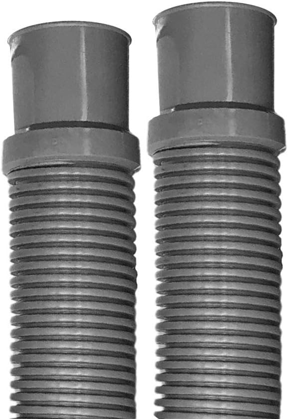 Puri Tech Durable ABG Pool Filter Connection Hose 1.25 Inch Valve x 6' Feet, 2 Pack, Clamps Included, Connects Skimmer Pump on Concrete Pools or Filter to Return Above Ground Pools