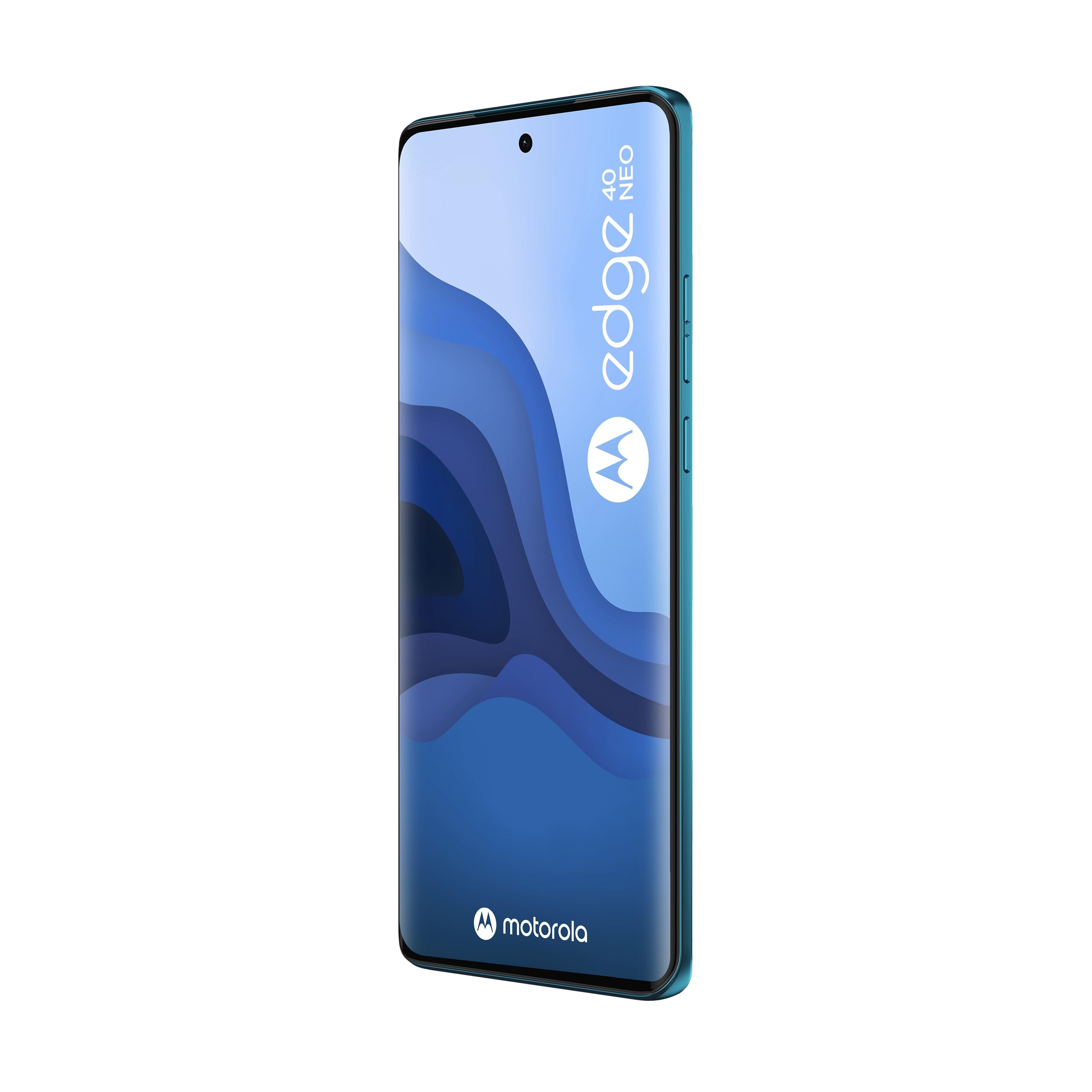 Motorola Edge 40 Neo 12Go 256Go, écran 6,5", Batterie 5000 mAh, Smartphone débloqué 5G Bleu Caneelbay, Chargeur, câble USB et Coque de Protection