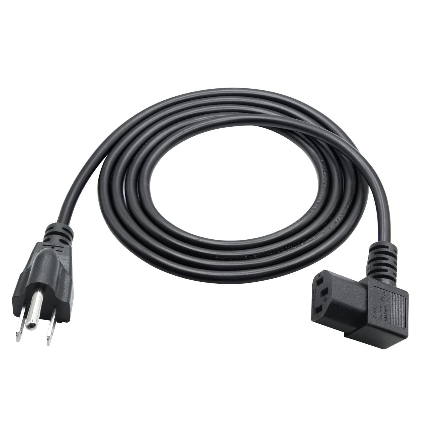 Amazon.com: 3 Prong Computer Power Cable 5.9FT, 18AWG Left Angle
