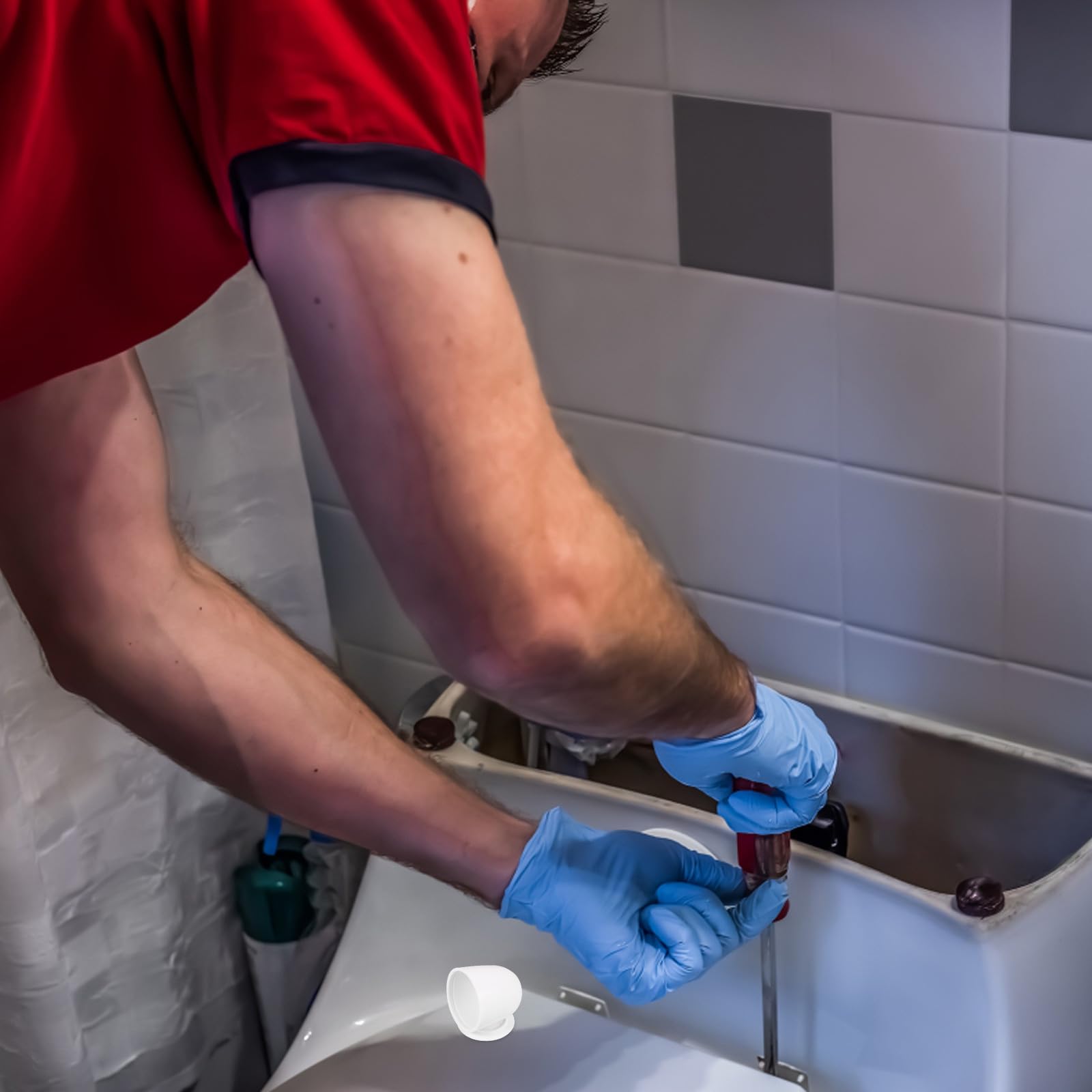 Hohopeti 6 Stück Bohrlochkappen aus Kunststoff Dekorative Wc Bodenkappen für Toilettenbolzen Einfache Montage und Langlebige Toilettenstiefelkappen für Badezimmer