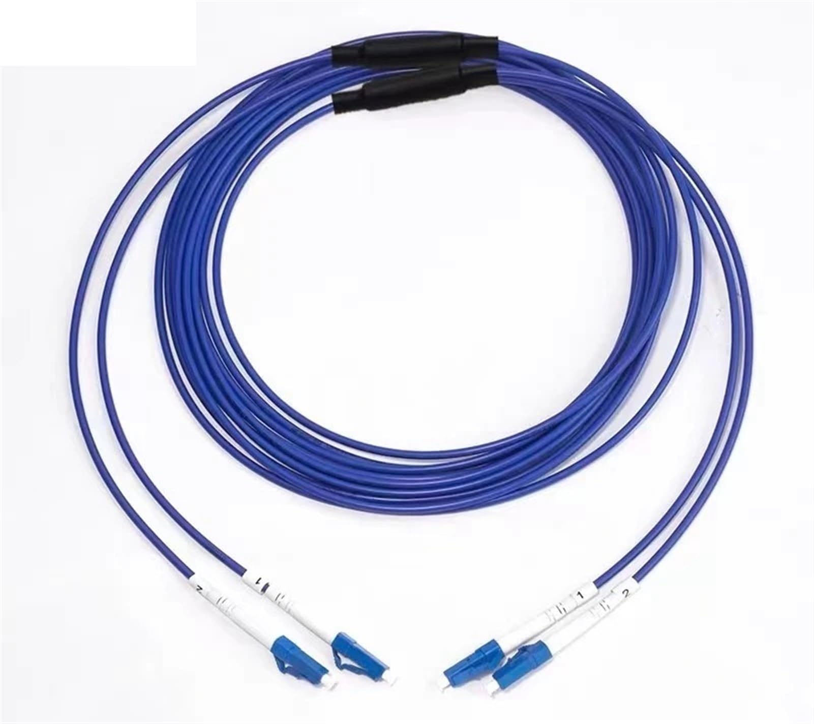 Cordon de raccordement à Fiber Optique blindé, 80m, 2 cœurs, 2C SM MM OM1 OM2 OM3, intérieur et extérieur LC SC FC St LSZH TPU FTTH Jumper 2 cœurs 80mtr(LCA-LCA,2C Black SM TPU)