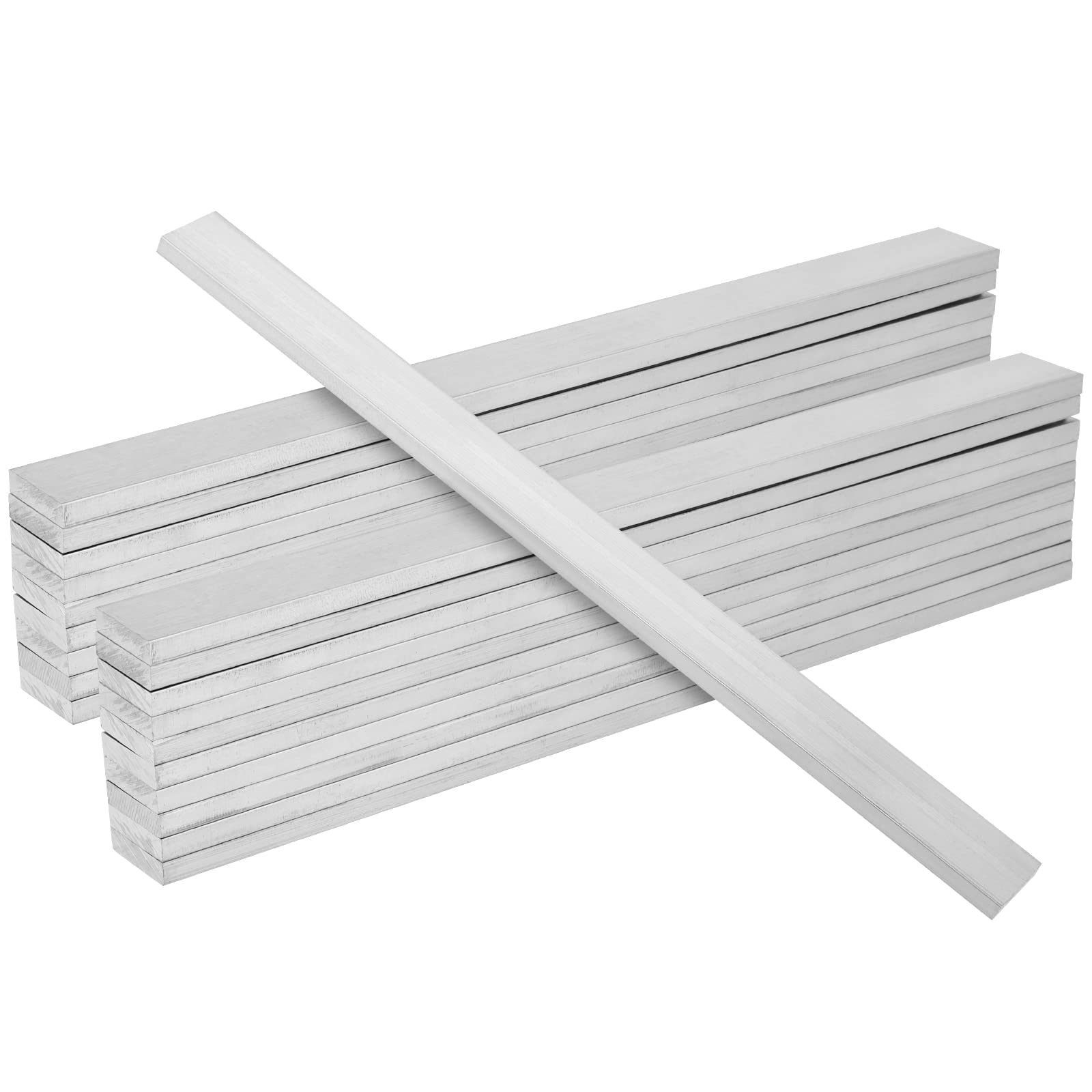 KEILEOHO 20 PCS 12 x 1 x 1/4 Inches Square Aluminum Flat Bars, 6061 General Purpose Plate, T6511 Solid New Mill Stock