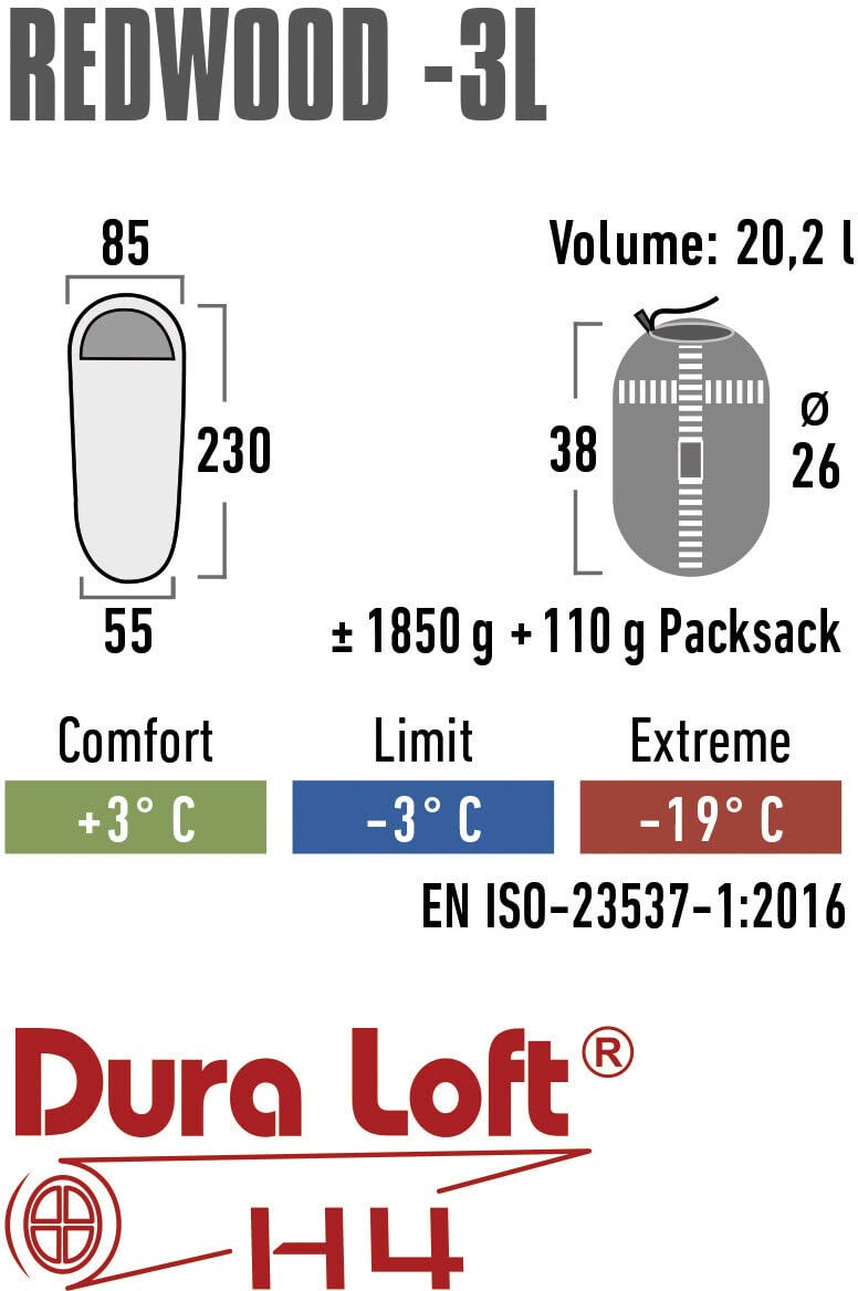 High Peak Schlafsack Redwood -3 L