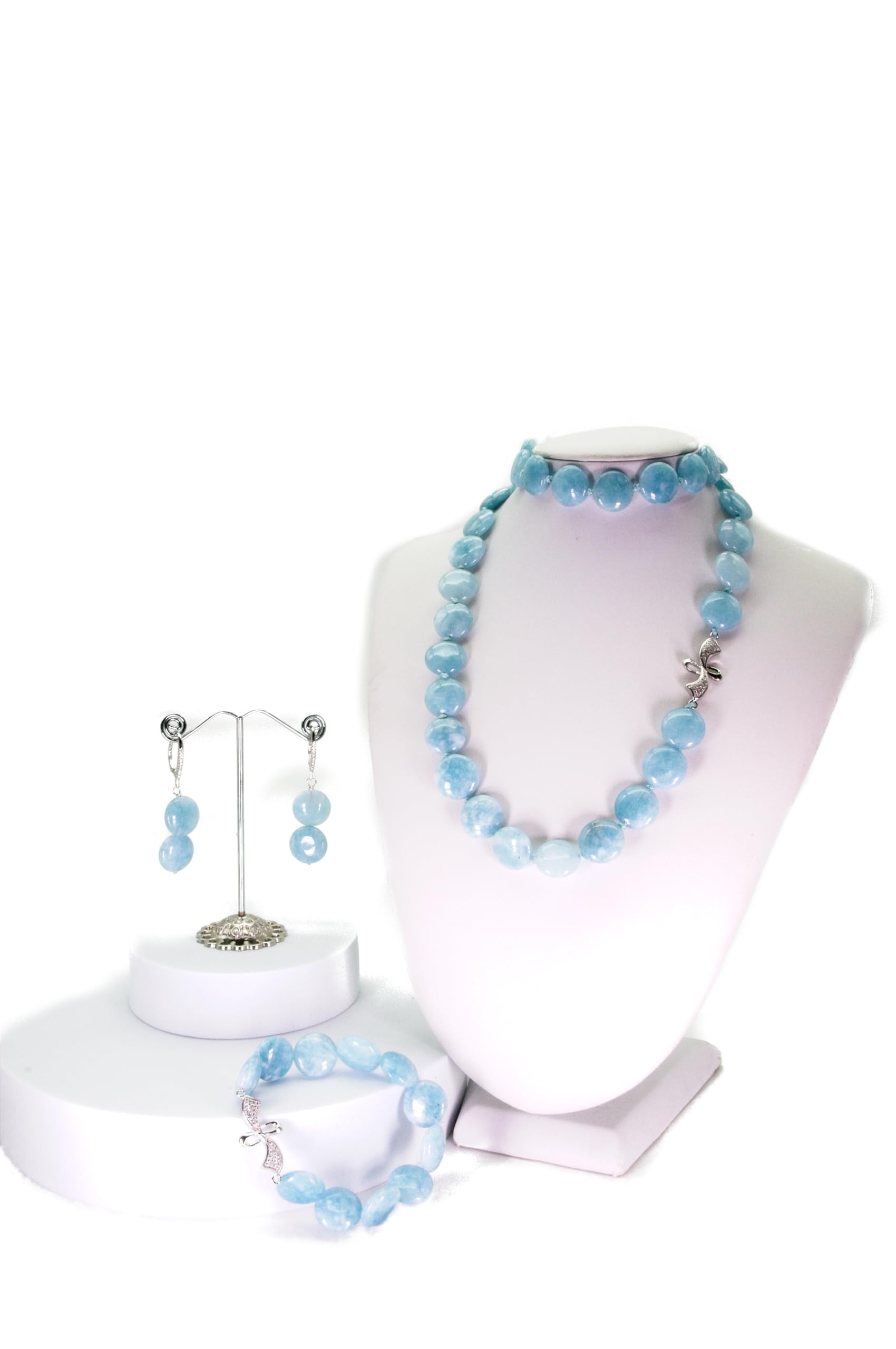 Parure in angelite con inserto in argento Mod. Princess