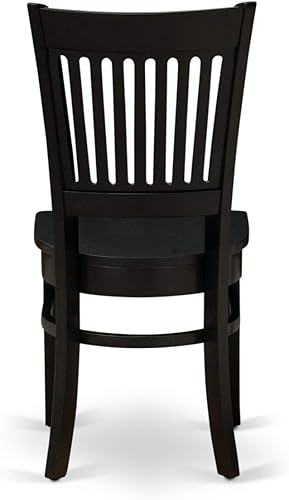 Miniatura 10 de East West Furniture ANVA3-BLK-W Juego de mesa de cocina de 3 piezas para espacios pequeños contiene una mesa de comedor redonda con pedestal y 2