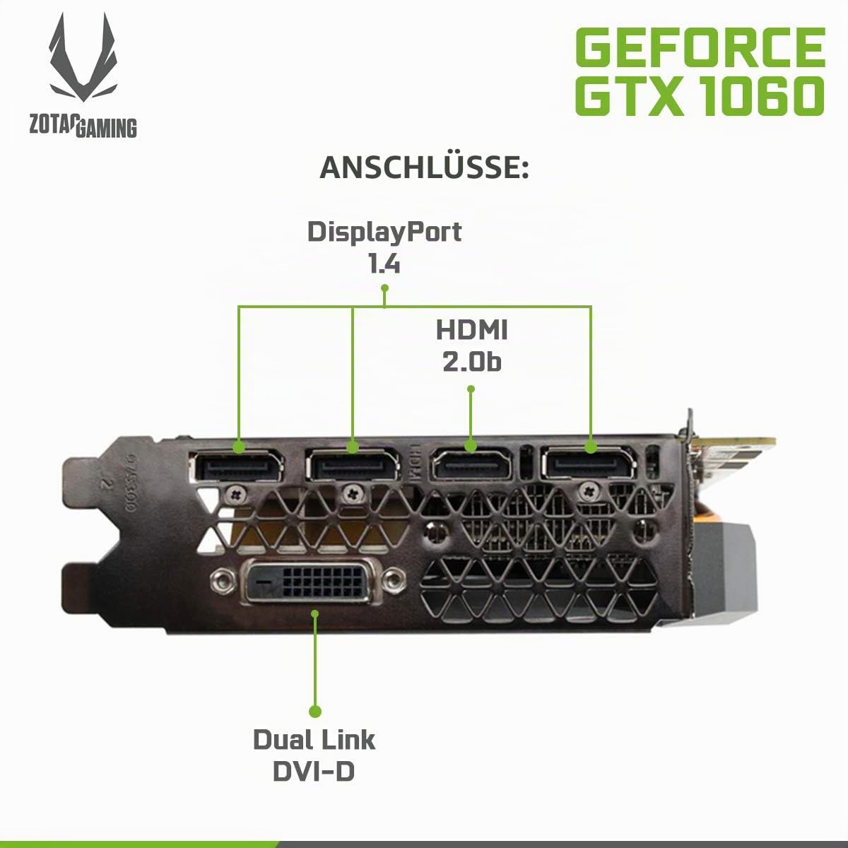 ZOTAC GeForce GTX 1060 6GB GDDR5X Grafikkarte: Amazon.de: Computer