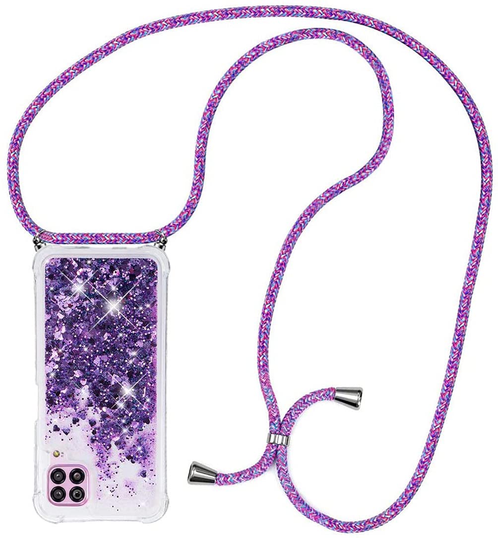 Cover Collana per Cellulare Compatibile con Huawei Mate 20X 5G Custodia Trasparente Silicone con Cordino Necklace Case Antiurto Protettivo Cover Custodia da Collo Custodia con Cordino, Blu