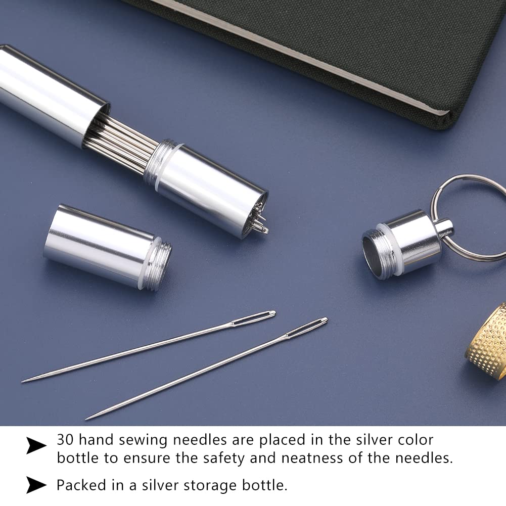 30 Agujas De Coser Grandes Para Coser A Mano, Tubo De Almace