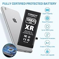 Vista 6 de Batería de gran capacidad de 19900 mAh compatible con iPhone XR, batería de repuesto de polímero de litio de 0 ciclos para iPhone XR, con kit