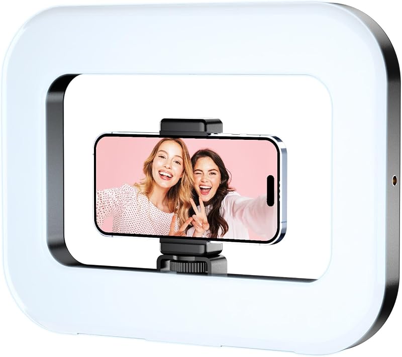 Smartphone Video Rig with Rechargeable Light & Stabilizer for Recording | Built-in 3600mAh Battery, 3 Modes and 12 Brightness Levels, Ideal for Vlogging, Selfies, Makeup, and Photography