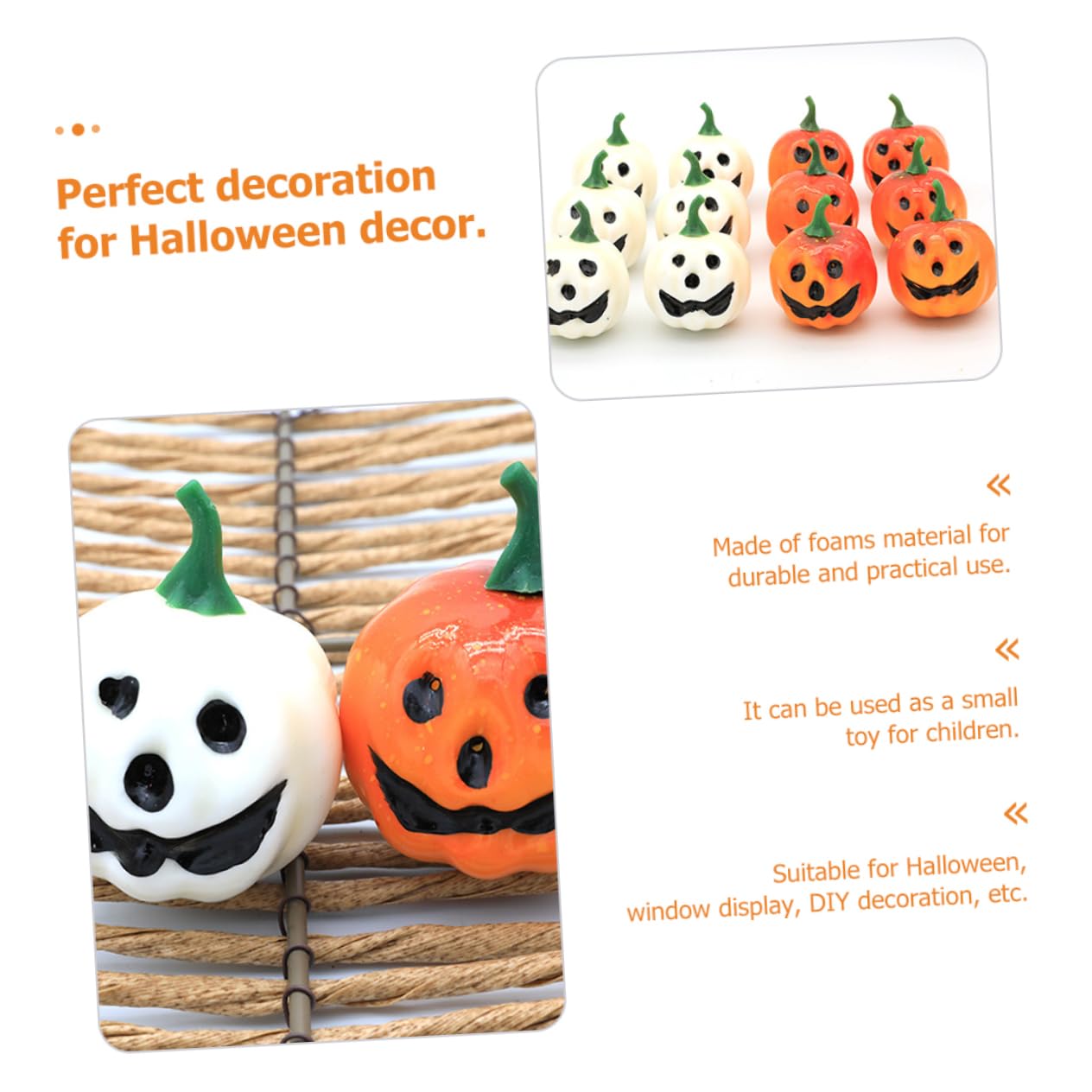 48 zucche Artificiali per Decorazioni, realistiche, in Schiuma, Ideali per l'autunno e Halloween.