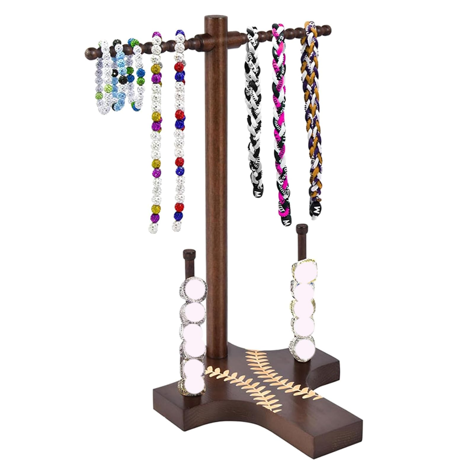 Zxfdsfdbnm Crosses Shaped Wooden Jewelry Display Rack for Necklace Rings Organizer Desktop Tabletop Holder Natural Finish Wooden Necklace Stand