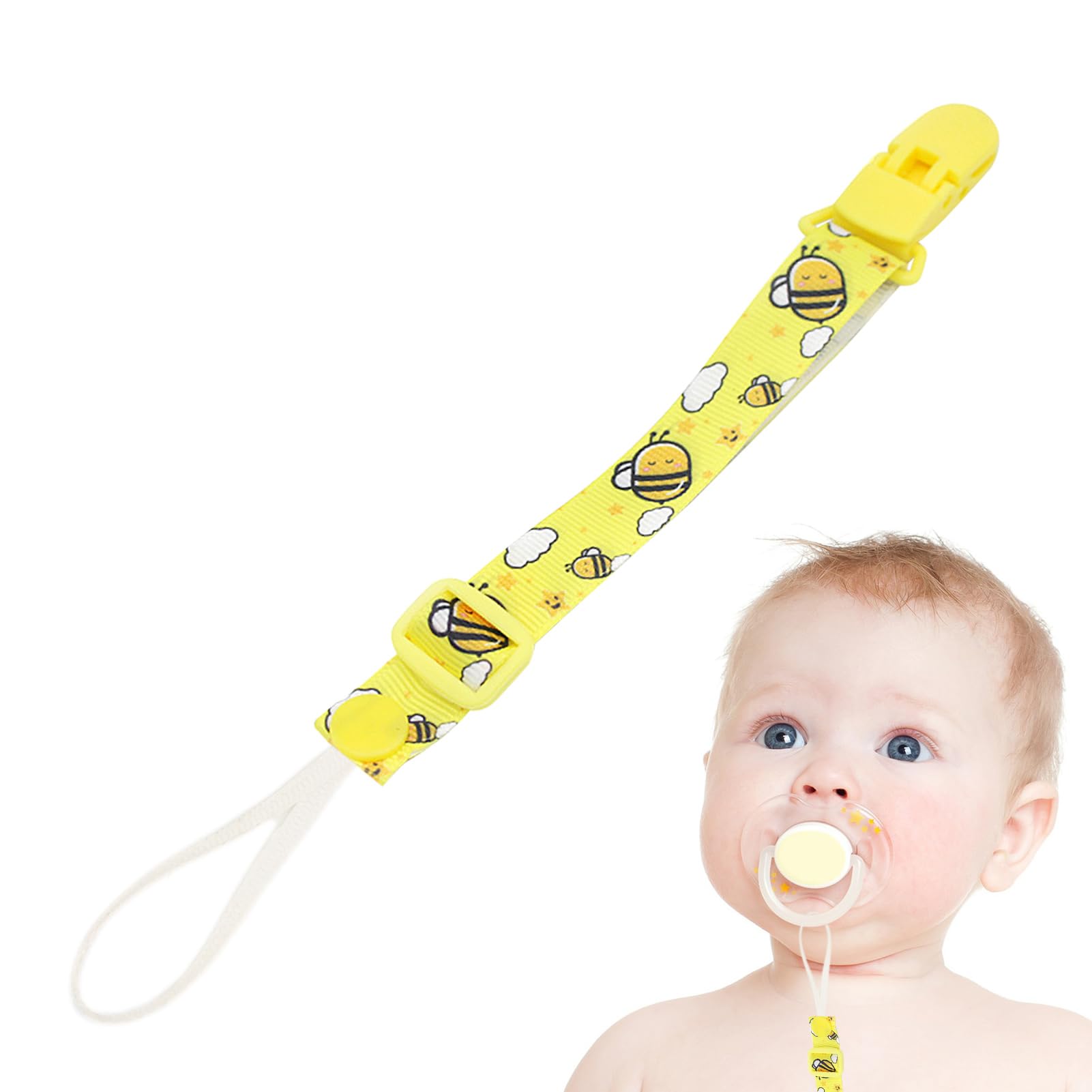 Pacifier Clip - Soother Holder with Silicone Beads | BPA Free, Adjustable Strap for Teethers, Pacifiers Toys, Safe Stylish Accessory for Adjustable and Versatile Strap — view 16
