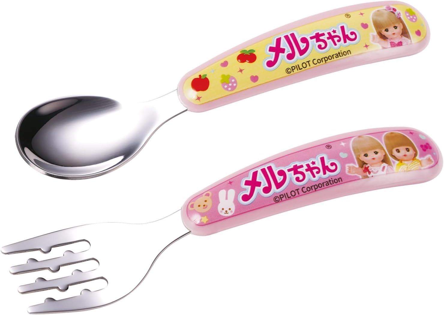 Skater SFBS1-A Children's Stainless Steel Spoon, Fork Set, Weaning Spoon, Fork, Kids, Mel-chan, Girls