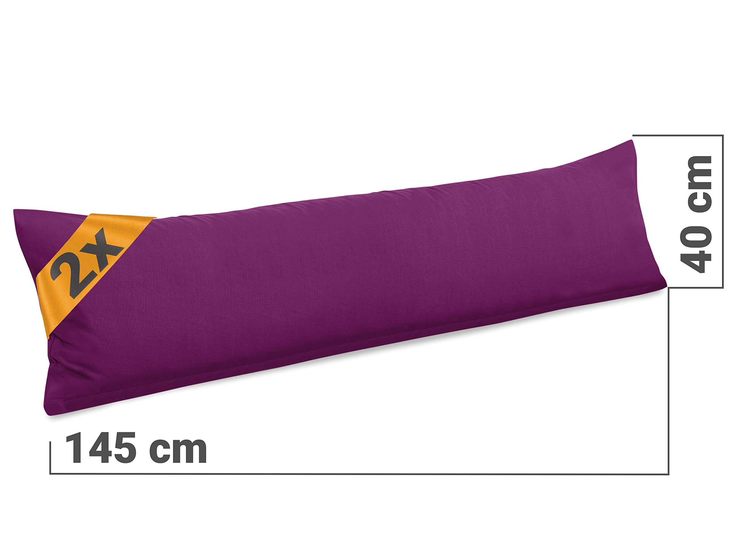 npluseins Set da 2 federe in cotone - jersey - tanti colori 1331.1812, 40 x 145 cm, lilla