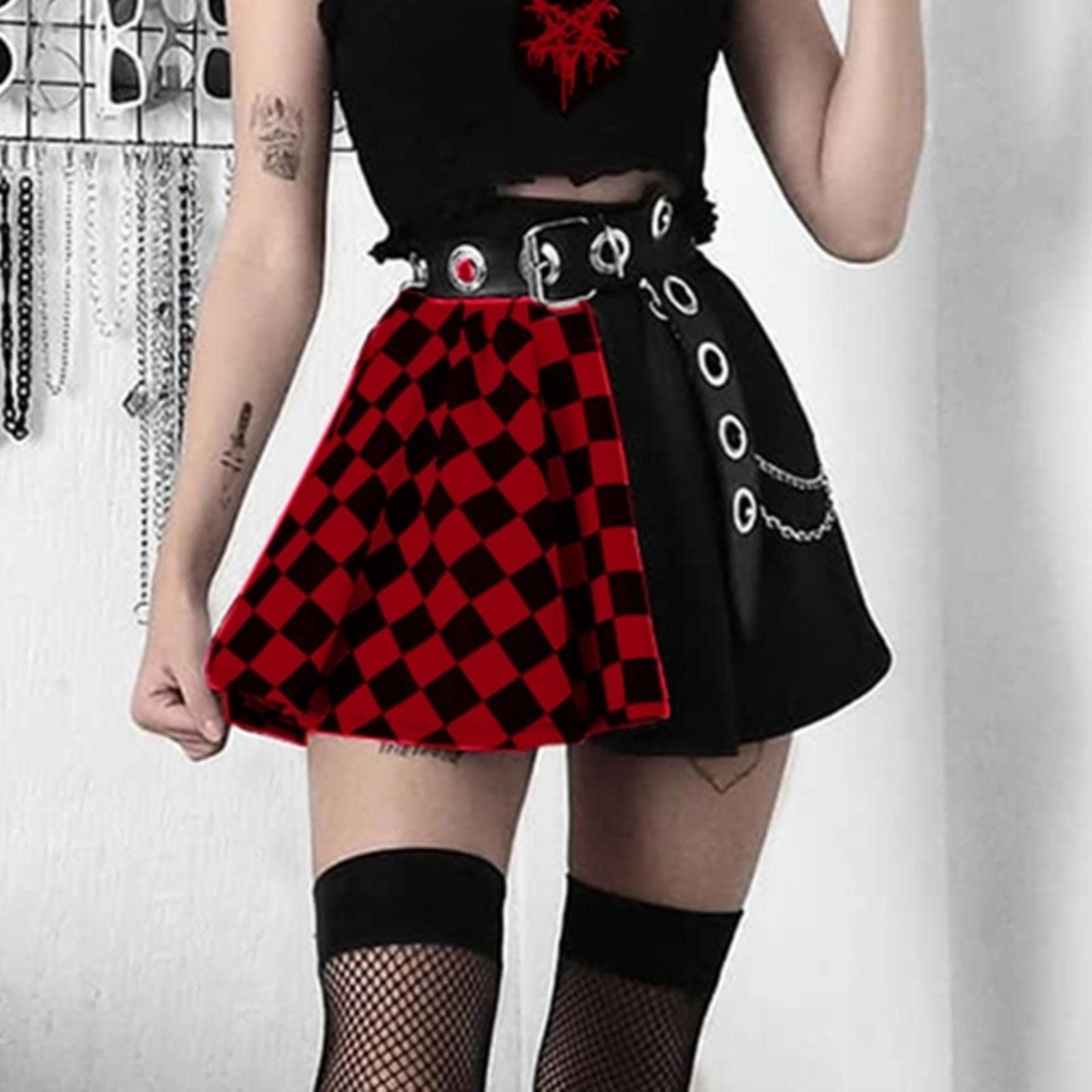 Gonna Harajuku Vita Alta In Pizzo: Stile Punk E Gotico Per Donne Alla Moda - Bianco E Nero