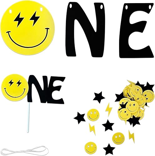 One Happy Dude Birthday Decorations (One Happy Dude Cake Topper, Highchair Banner + Confetti Bundle) one happy dude 1st birthday decorations