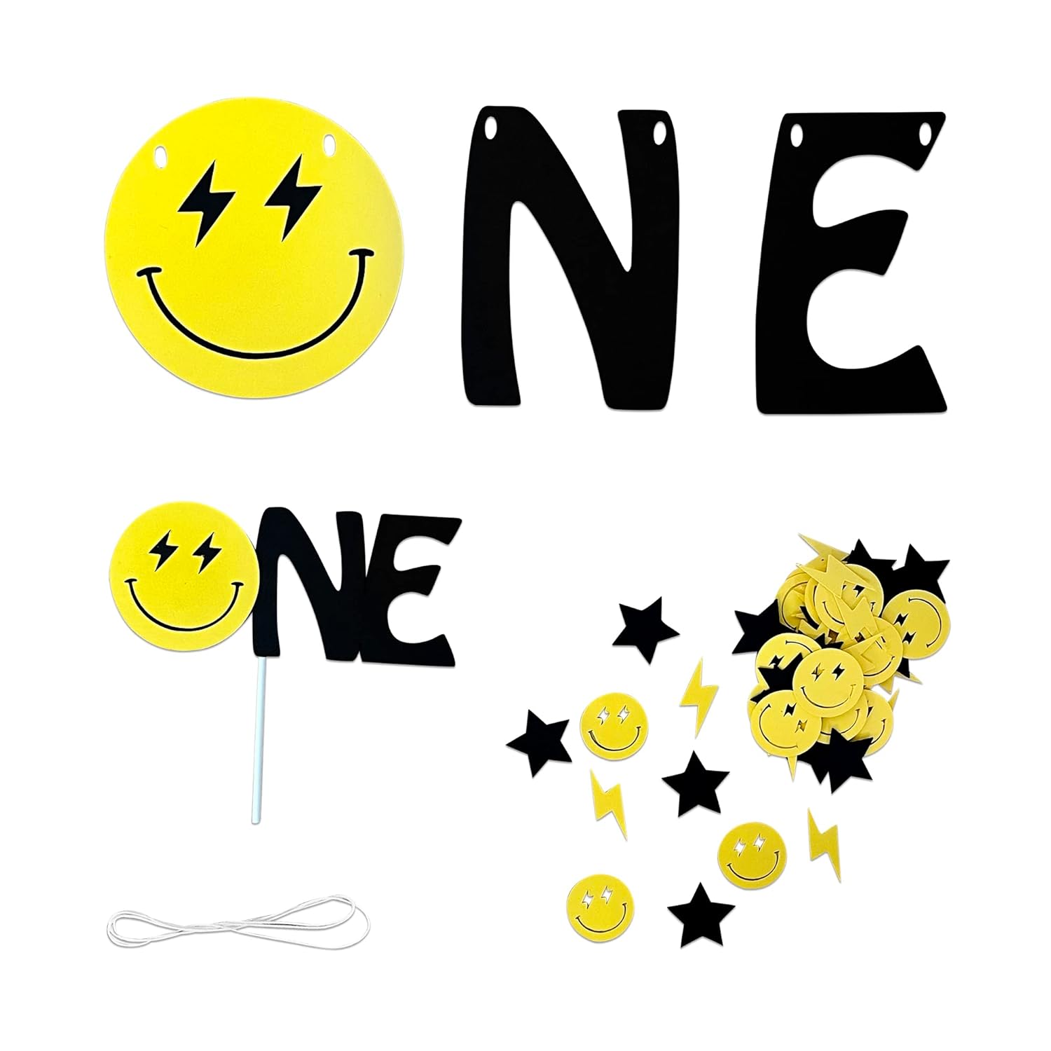 One Happy Dude Birthday Decorations (One Happy Dude Cake Topper, Highchair Banner + Confetti Bundle) one happy dude 1st birthday decorations : Handmade Products