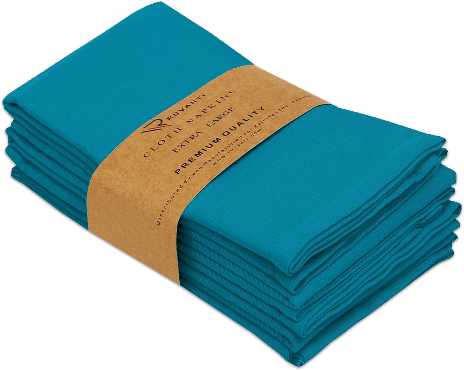Ruvanti Teal Cloth Napkins Set Of 4, 18X18 Inches Napkins Cloth Washable, Soft, Durable, Absorbent, Cotton Blend. Table Dinner Napkins Cloth For Hotel, Lunch, Restaurant, Wedding Parties