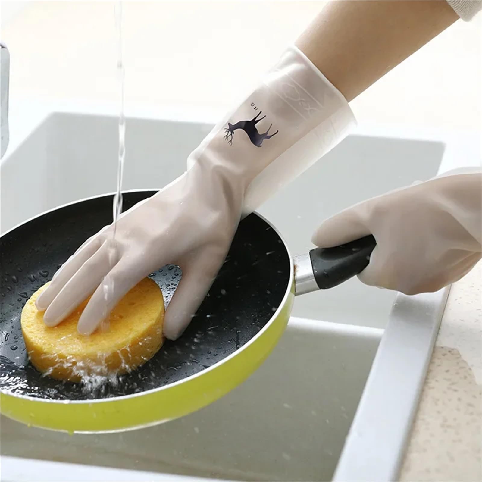 Guantes Limpieza Guantes for lavar platos de cocina, goma, for el hogar, for limpiar ropa y