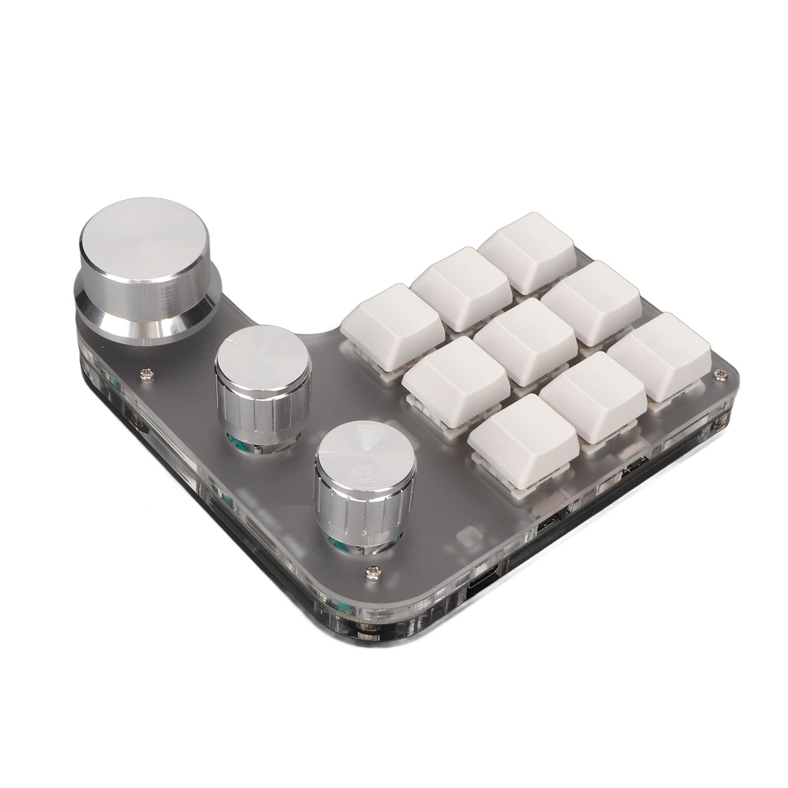 CHICIRIS Mini Tastiera da Gioco Switch Sostituibile Ampiamente Usato 1200 mAh Mini Tastiera Personalizzata 3 Manopole per Il Gioco (Bianco)