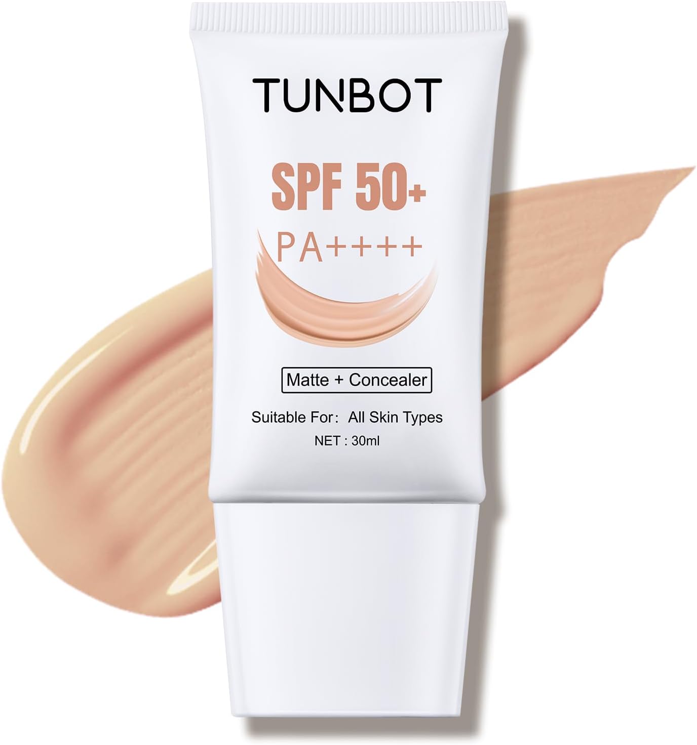 TUNBOT Concealer Foundation, Long-Lasting Foundation, Liquid Foundation Makeup with SPF 50, Full Coverage for Dark Circles & Blemishes, Unscented Foundation for Face Makeup (30ml)