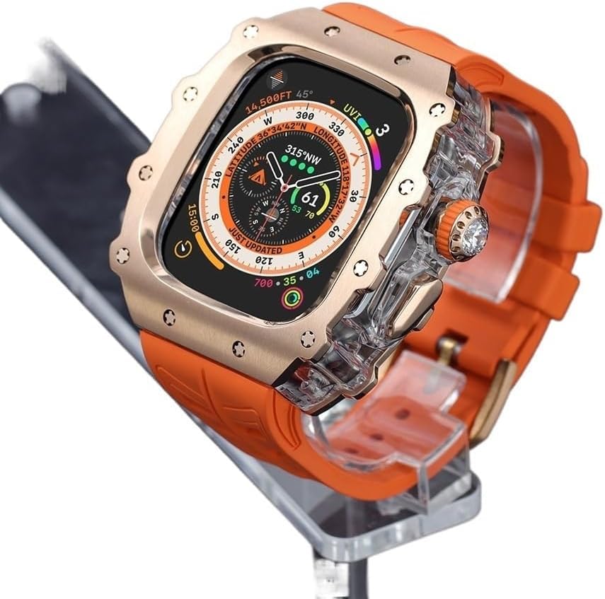 Bracelet de montre robuste en acier inoxydable pour Apple Watch Series 9 45mm