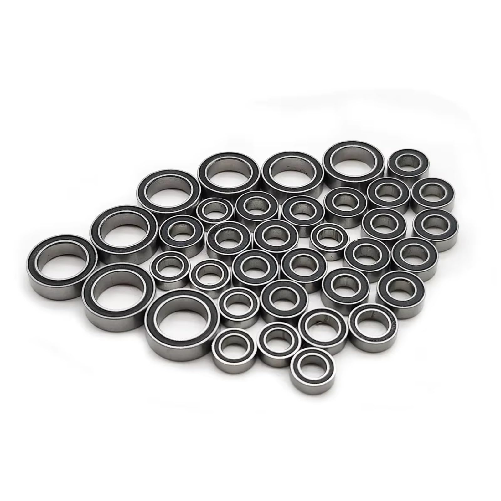 Für Traxxas Für Mini Für Slash Für E-Revo Für Summit Für Rally 1/16 36 Stück Komplette Kugellager Chromstahl Schwarz Gummi Abgedichtet RC RC Lagerteile