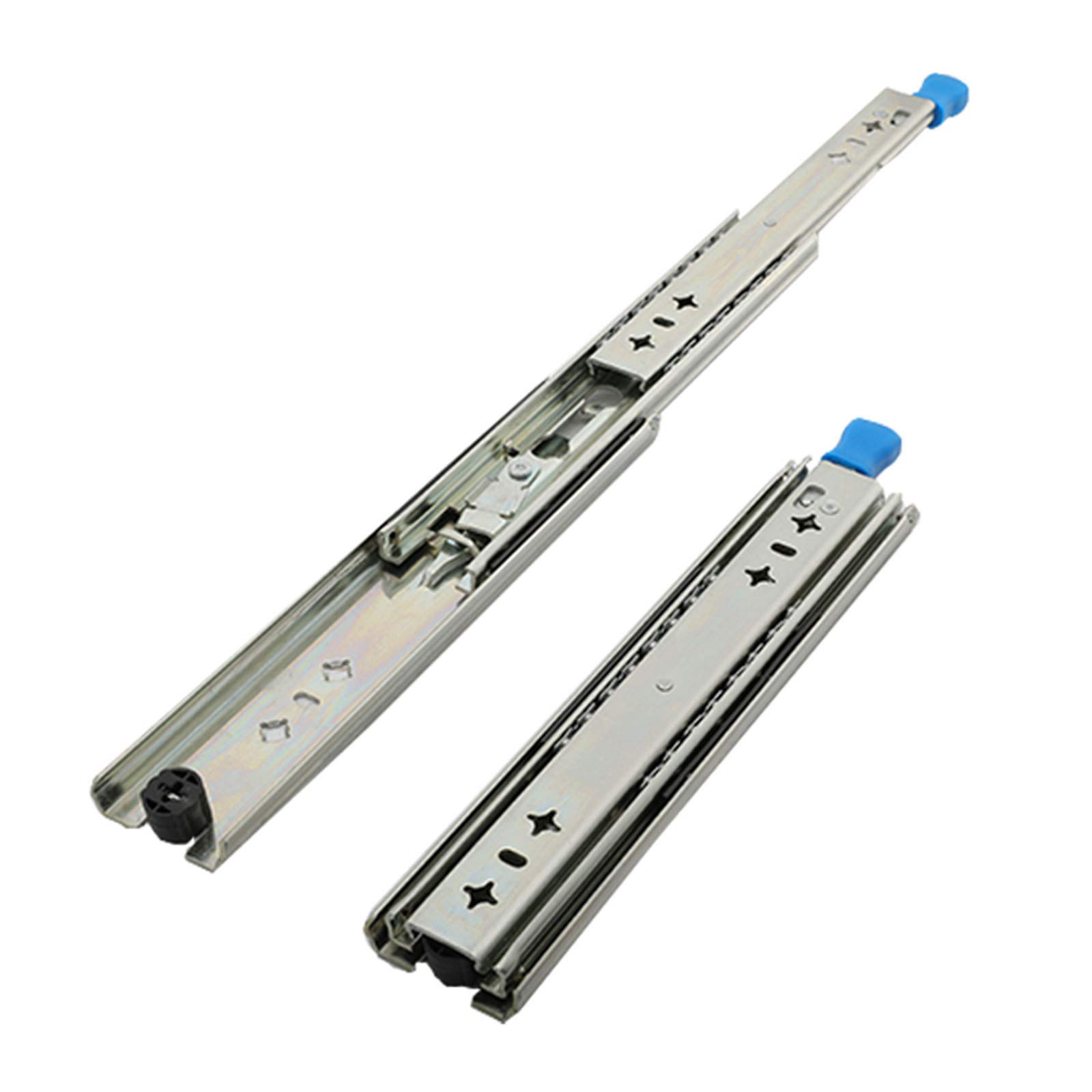 AGAATI Glissières de tiroir Push to Open, roulement à Billes à Extension complète à 3 Plis, Rails coulissants avec Serrure, Montage latéral, 1 Paire (Lot de 2) (400 mm/16 Pouces)