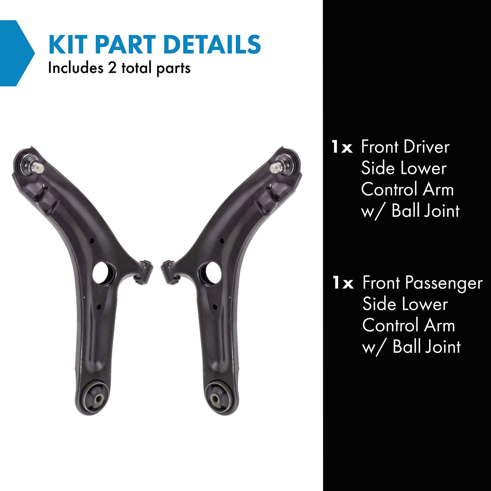 Front Left & Right Lower Control Arms With Ball Joints For 2010-2013 Kia Soul – Set Of 2 By METRIX