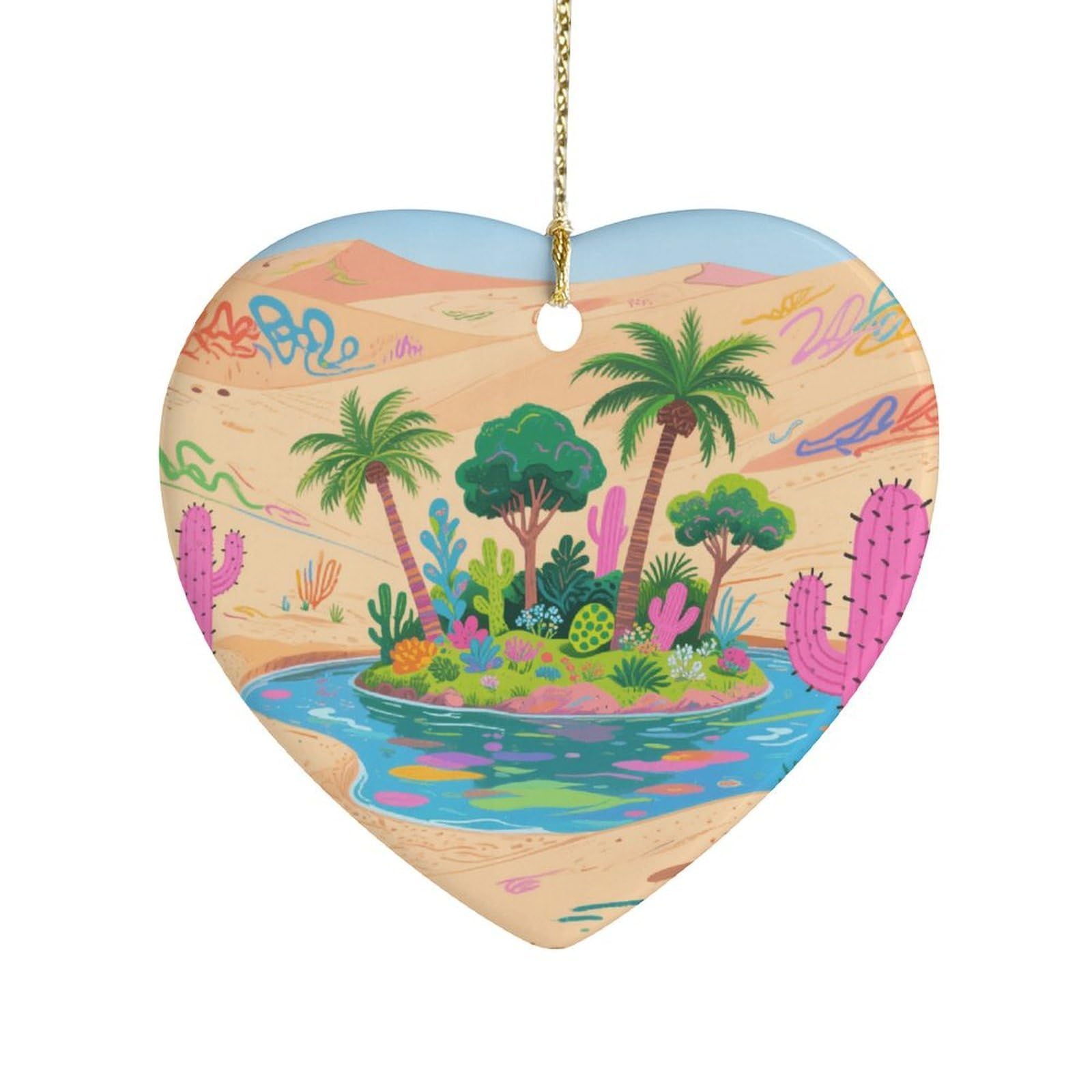 Fekiloot Style Graffiti Oasis Ceramic Ornament Home Decor Keepsake