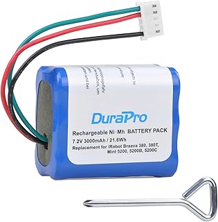 DuraPro 3000mAh NiMH Battery for iRobot Braava 380 380T 390T Mint 5200 5200B 5200C Vacuum Cleaner