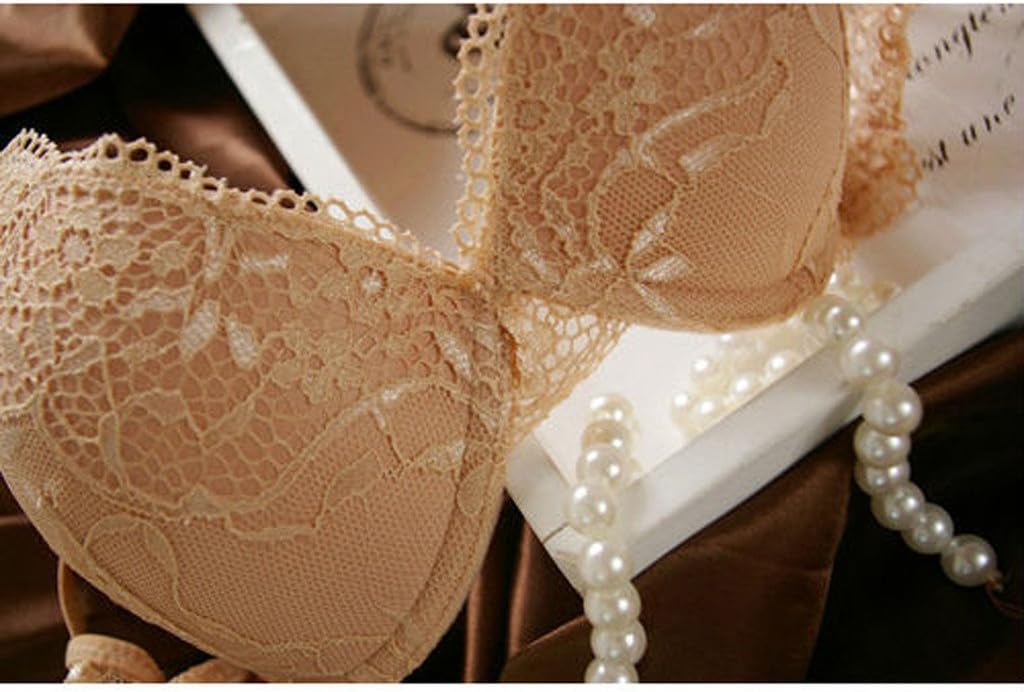 Nanier Women's Solid Lace Push up Bra Set - Image 3