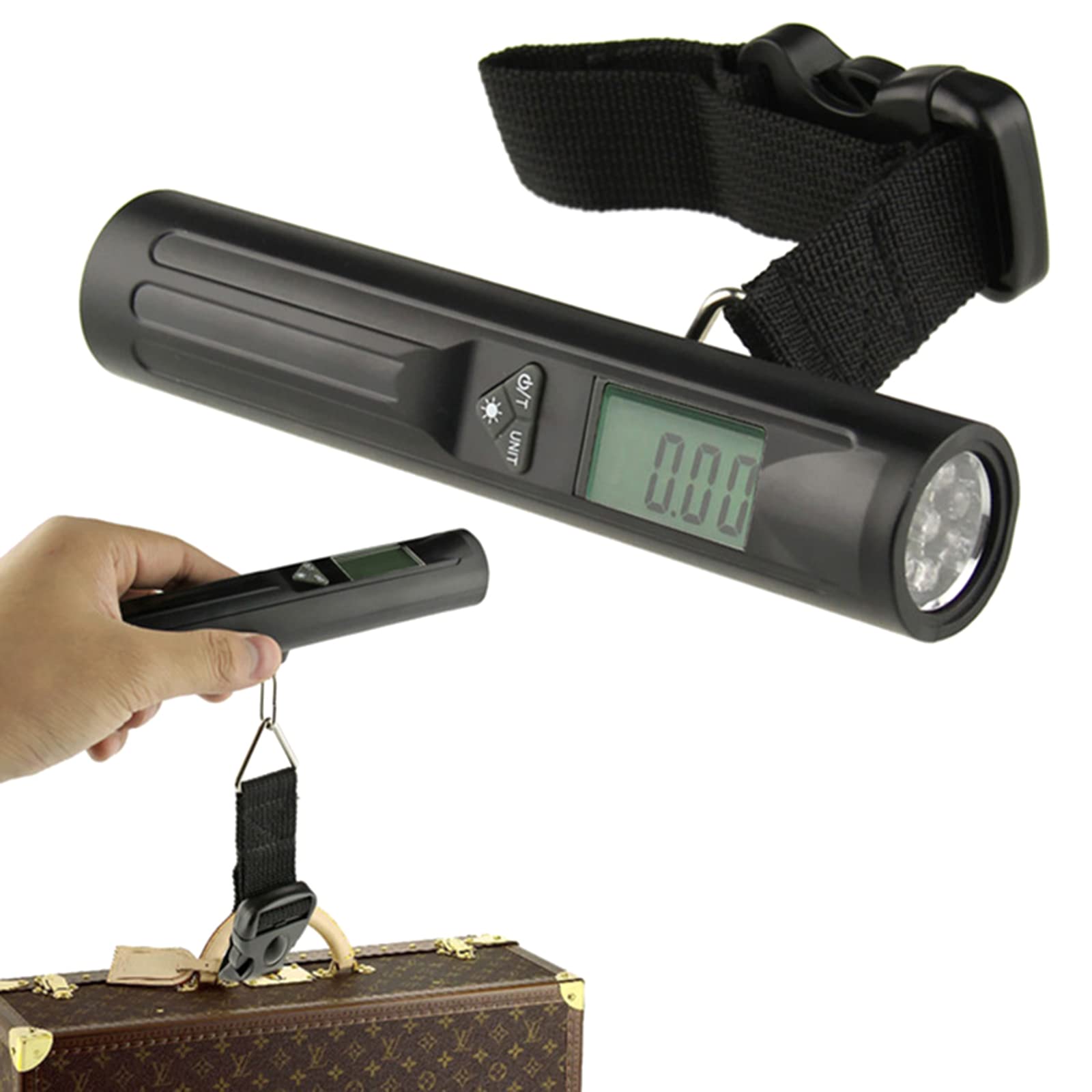 Luggage Scale Digital Handheld Luggage Scale Travel Weight Scale for Luggage with Flashlight & Blue Backlit LCD Display