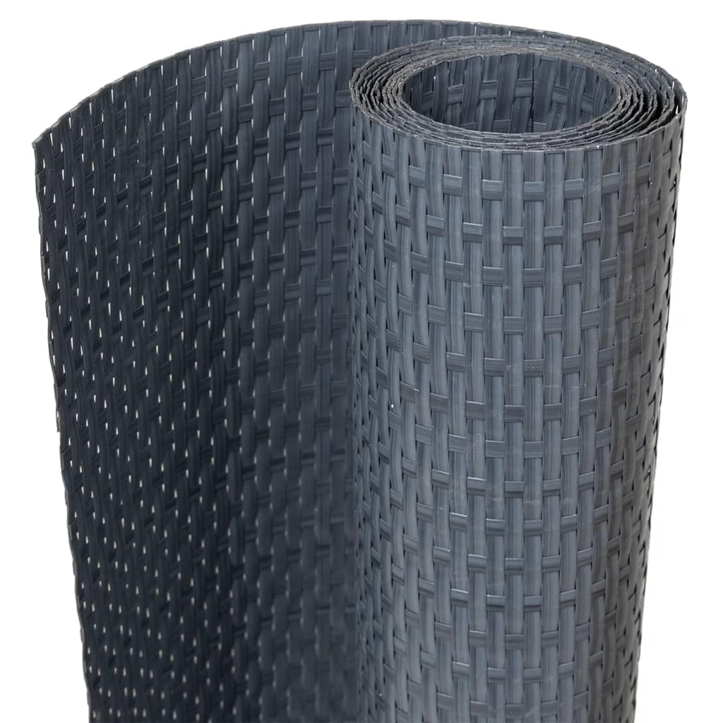 vidaXL Balkon Sichtschutz, Balkonbespannung Rattan-Optik, Sonnenschutz Windschutz für Terrasse Garten, Balkonverkleidung Balkonabdeckung, Anthrazit 300x90cm Poly Rattan