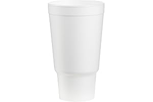 Dart 32 oz Premium White Styrofoam Cups with Lids