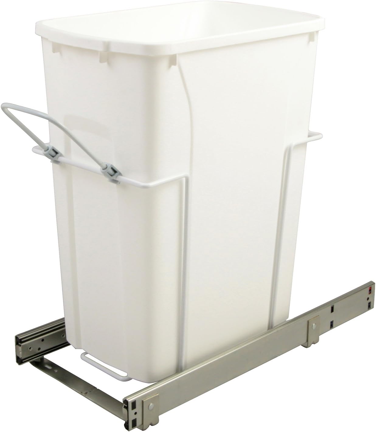 Knape & Vogt FE SCB10-1-35WH Single 20 Quart Soft-close, 9-3/8" X 18-13/16" X 20-1/8" Bottom-mount Waste & Recycling Bins