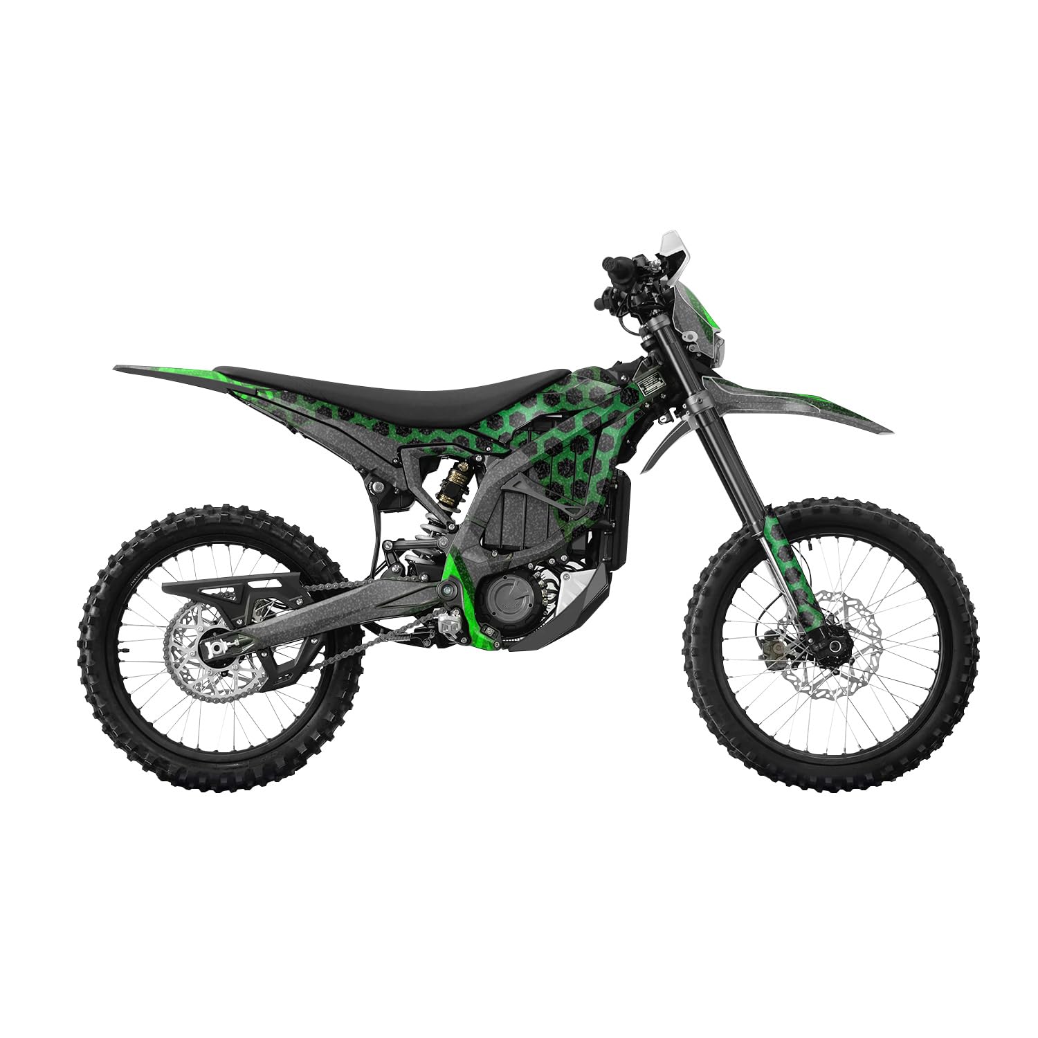 Glossy Glitter Surron Ultra Bee Graphics Kit Wrap - Hex Green - Sur-Ron Skin - Premium 3M Vinyl Protective Wrap Decal Cover - Easy to Apply | Crafted in The USA by MightySkins