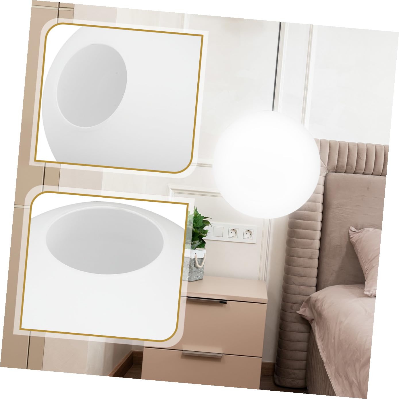 Paralume in Vetro Sferico Satinato Copertura Leggera Per Lampada Sospesa Decorativa Da Interno Foro Centrale 5,5 Cm Per Uso Domestico e Sostituzione Paralume Danneggiato