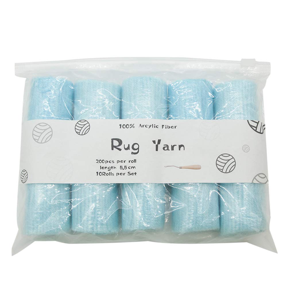 Ukbzxcmws Color 9 10 Rolls Pre-Cut For Latch Hook Yarn Threads For Making Pillowcases Blankets Rug Sewing Diy Projects Knitting Wool Yarn For Blanket