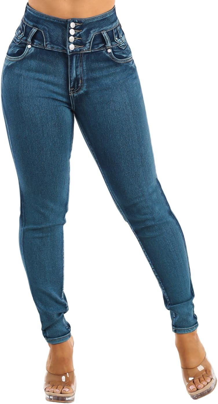 Moda Xpress Super High Waisted Butt Lifting Jeans for Women - Levanta Cola Skinny Jeans