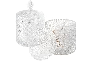 2 Pack Apothecary Jars with Lids for Bathroom Decor