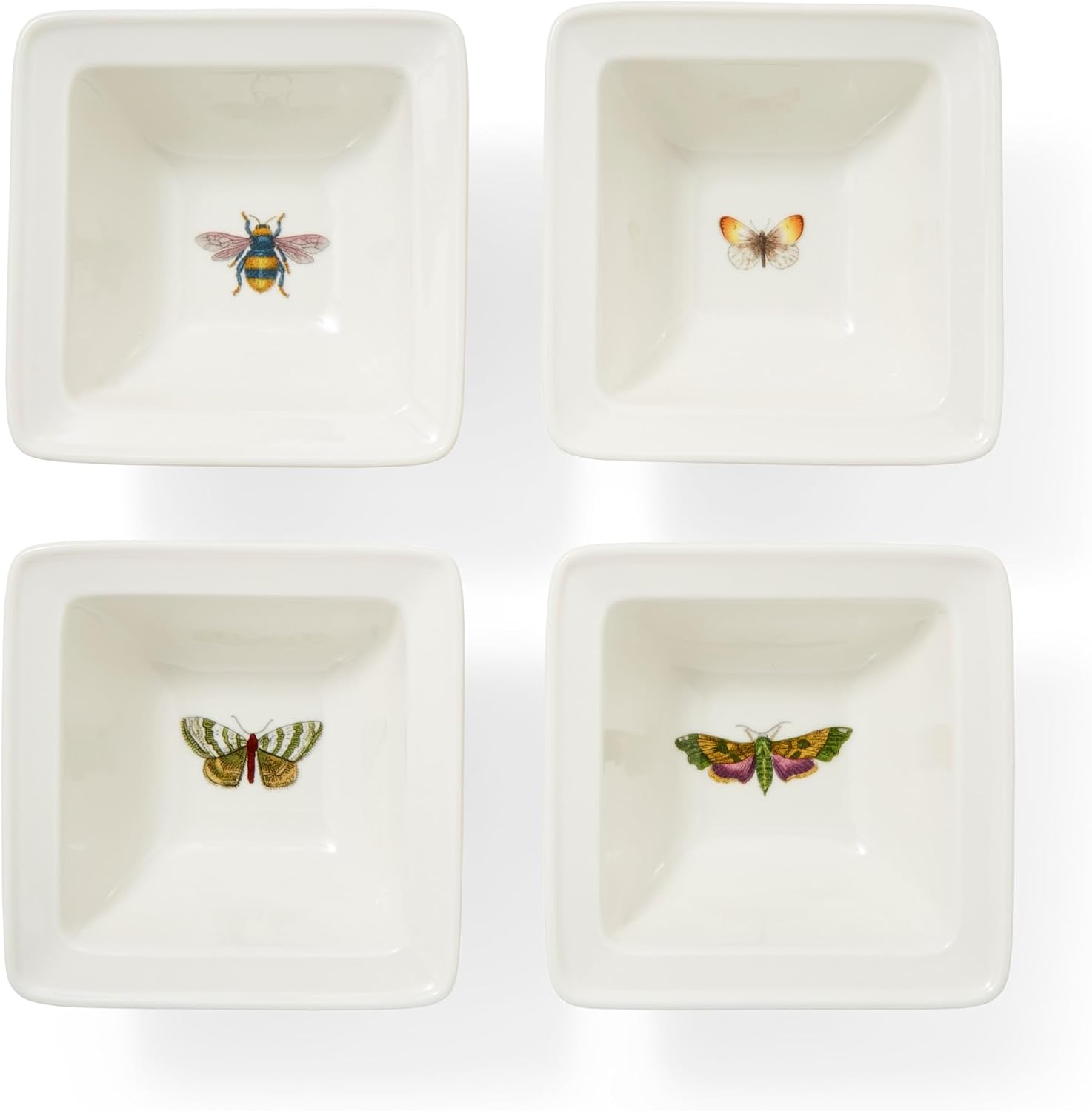 Portmeirion Botanic Garden Harmony Square Dish, Set of 4 - Porcelain